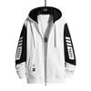 Herren Trendy Frühling Reißverschluss Hoodie: Leerer lässiger Kapuzenstrickjacke mit Gruppenlogo-Aufdruck
