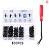 100Pcs Car Clip 6 Size Auto Interior Plastic Bumper Clips Rivets Fasteners Push Type Pin Retainer Trim Kit With Fastener Remover