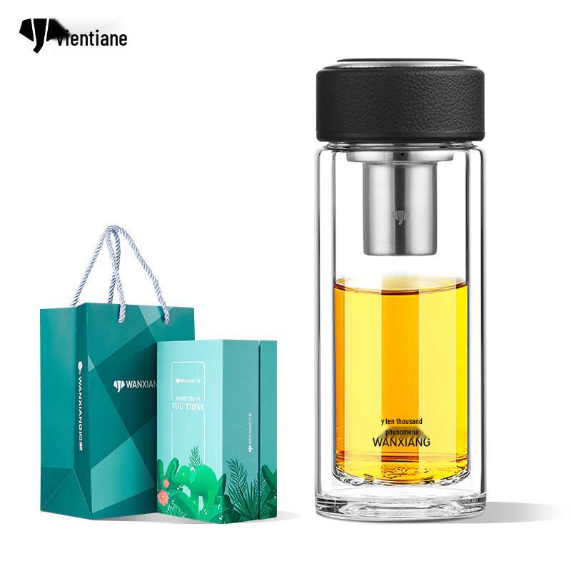 Wanxiang Double-Walled Glass Tea Cup with Infuser
