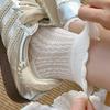 5pair Hollow Mesh Short Tube Socks Women'S Spring Summer Thin Ballet Style Solid Color Short Boat Socks Boneless Lace Socks Children