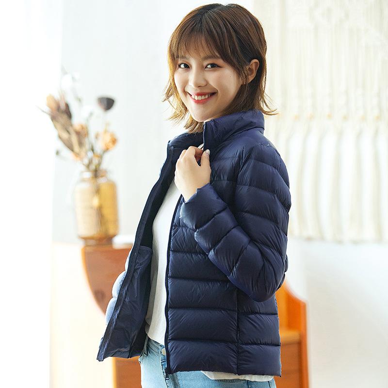 New Light and Thin Down Jacket Women's Short Hooded Stand-up Collar Light and Slim Outdoor Thin Large Size Women's Jacket
