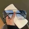 New Gradient Sunglasses for Men Fashion Metal Big Frame Sun Glasses Brand Design Luxury Lunette eil Homme