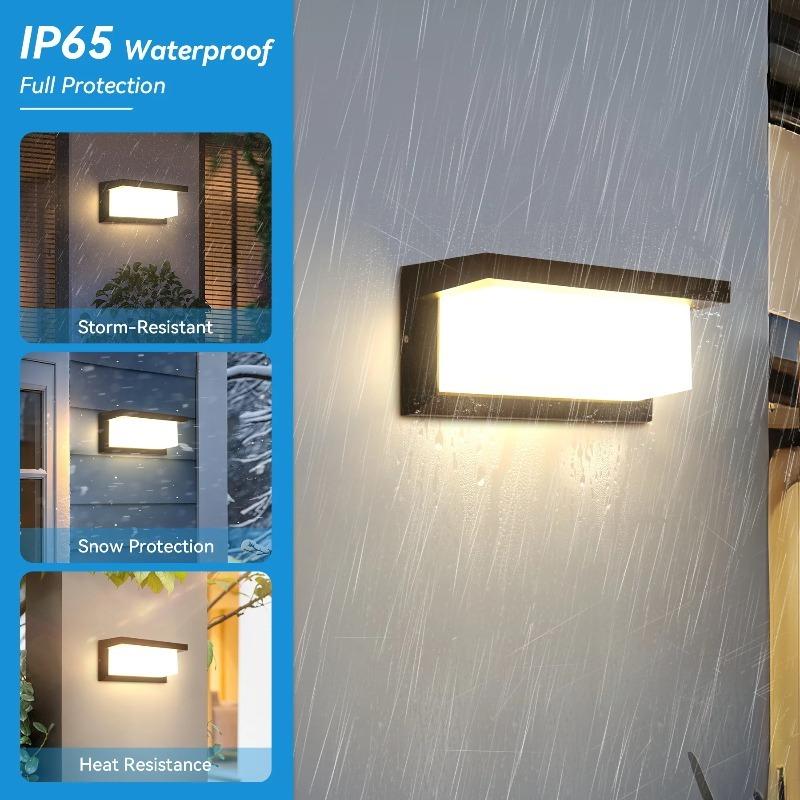 Minimalist Modern Square Wall Light 25W LED IP65 Waterproof Flush Mount Sconce for Living Room Bedroom Household Lighting
