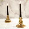Aluminium Pair of Yoga Monkey Candle Holder for Home Decoration | Antique Gold Decorative Stag Candle Stand for Home Decor
