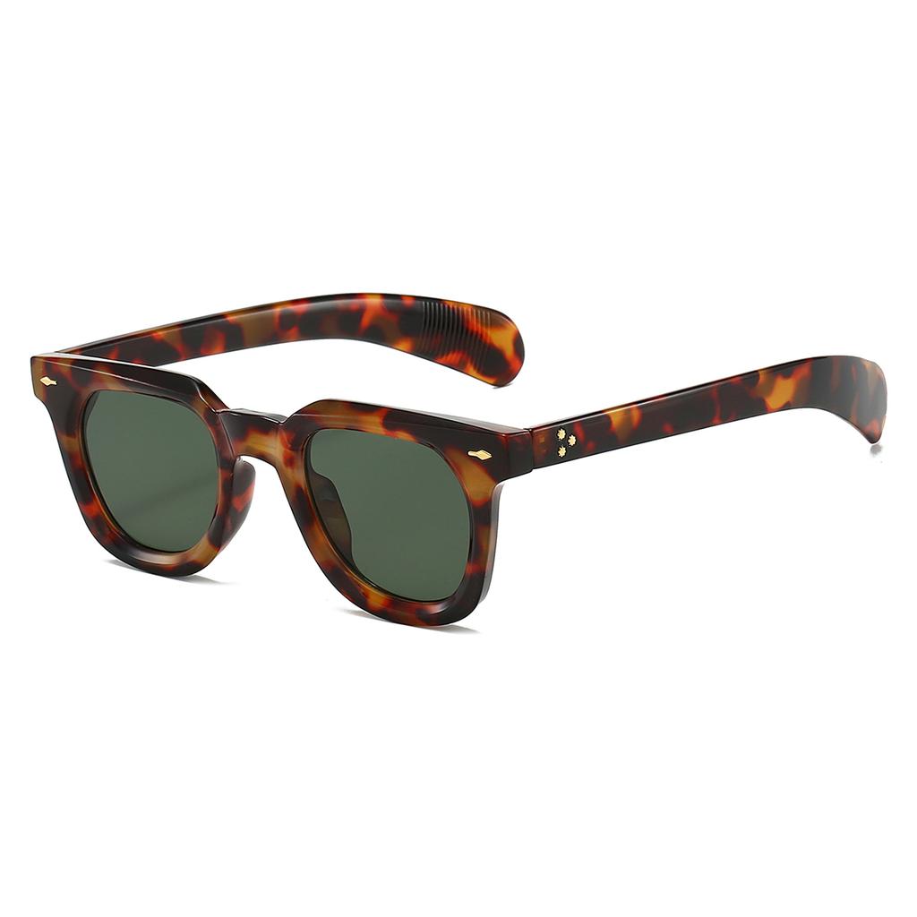 KAMMPT Women's Retro Square Rivets Shades for Decor Hip Pop Punk Trends Hiking Sunglasses Trendy Solid Color Men Sun Glasses