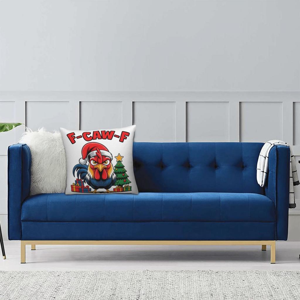 F-Caw-F Christmas Chicken X-Mas Pillowcase Double-sided Printing Polyester Cushion Cover Decoration Pillow Case Cover Home