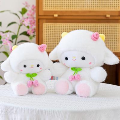Cute Sheep Doll Plush Toy Table with Doll Lamb Doll Children Accompany Birthday Gift