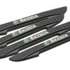 GTMZ9 2025 Hot 4Pcs Car Door Anti-collision Strip Bumper Protective Stickers For Skoda VRS Logo Octavia Fabia Rapid A7 Anti-rust