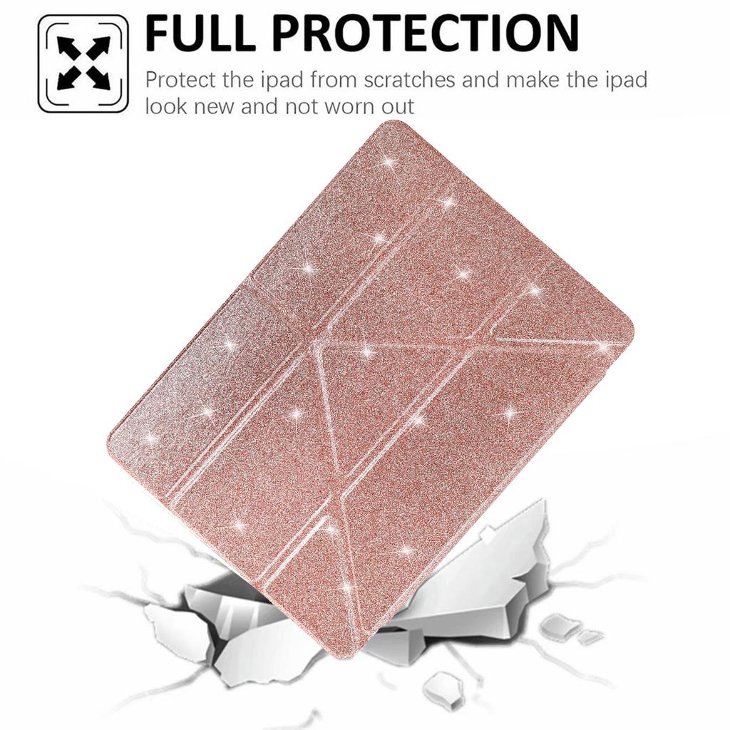 Tablet Case For Samsung Galaxy Tab S10 FE/S9 FE/S9 Y-Fold Stand Glitter Leather TPU Acrylic Clear Cover