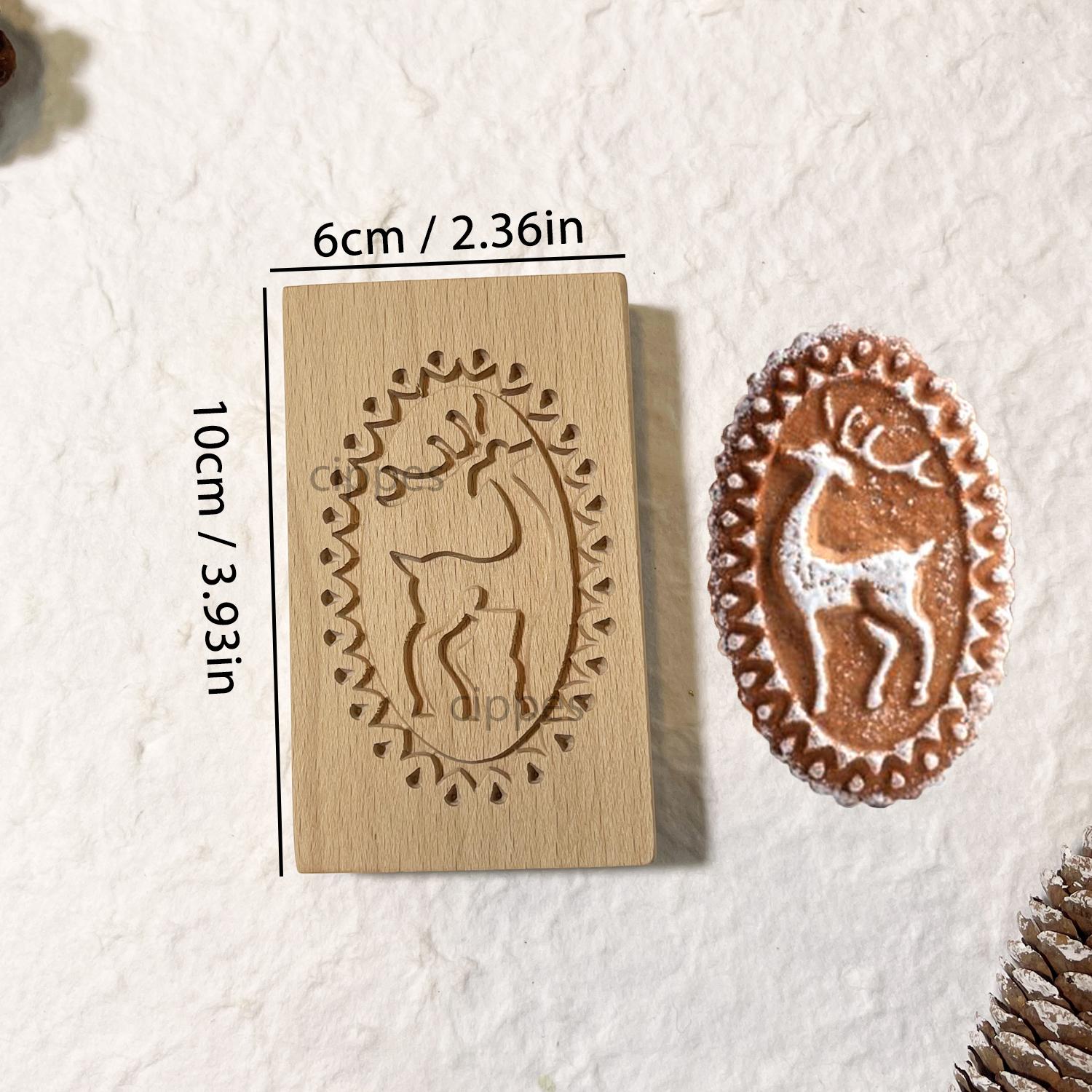 

Різдвяна дерев яна форма для печива, з візерунками ялинки, оленя, тварин, квітів, 3D різьблені тиснені форми для вирізання бісквітів для випікання