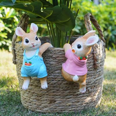Gardening Figurine Cute Rabbit Figurine Garden Ornament Gardening Accessories Stylish Indoor Outdoor Decoration Healing Rabbit Figurine Succulent Pot