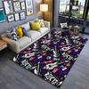 Rock Music Pattern Carpet Suitable As a Non-slip Mat for the Living Room or Bedroom Sofa