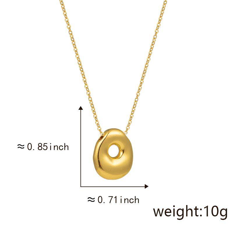 Cute Smooth Letter Necklace, Chubby Pendant, European and American Fashionable and Simple Collarbone Chain