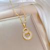 DIEYURO 316L Stainless Steel Crossover Circles Pendant Necklace For Women Girl New Luxury Choker Charm Chain Jewelry Gift Party