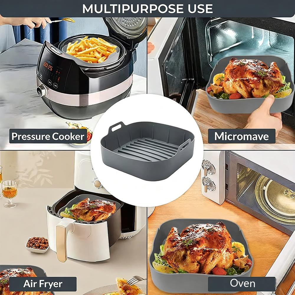 Air Fryer Silicone Pot Thick Reusable Silicone Basket Non-Stick Reusable Baking Accessory for Airfryers Accessories Air Fryer