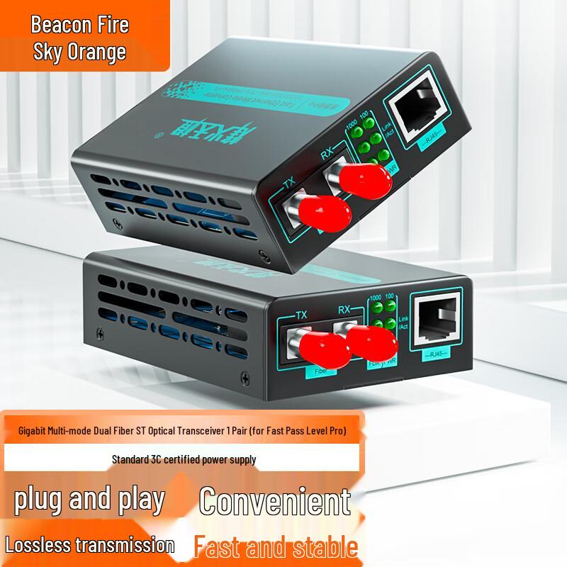 FHTCEN Pro Gigabit Multimode Dual-Fiber Optic Transceiver 1 Pair