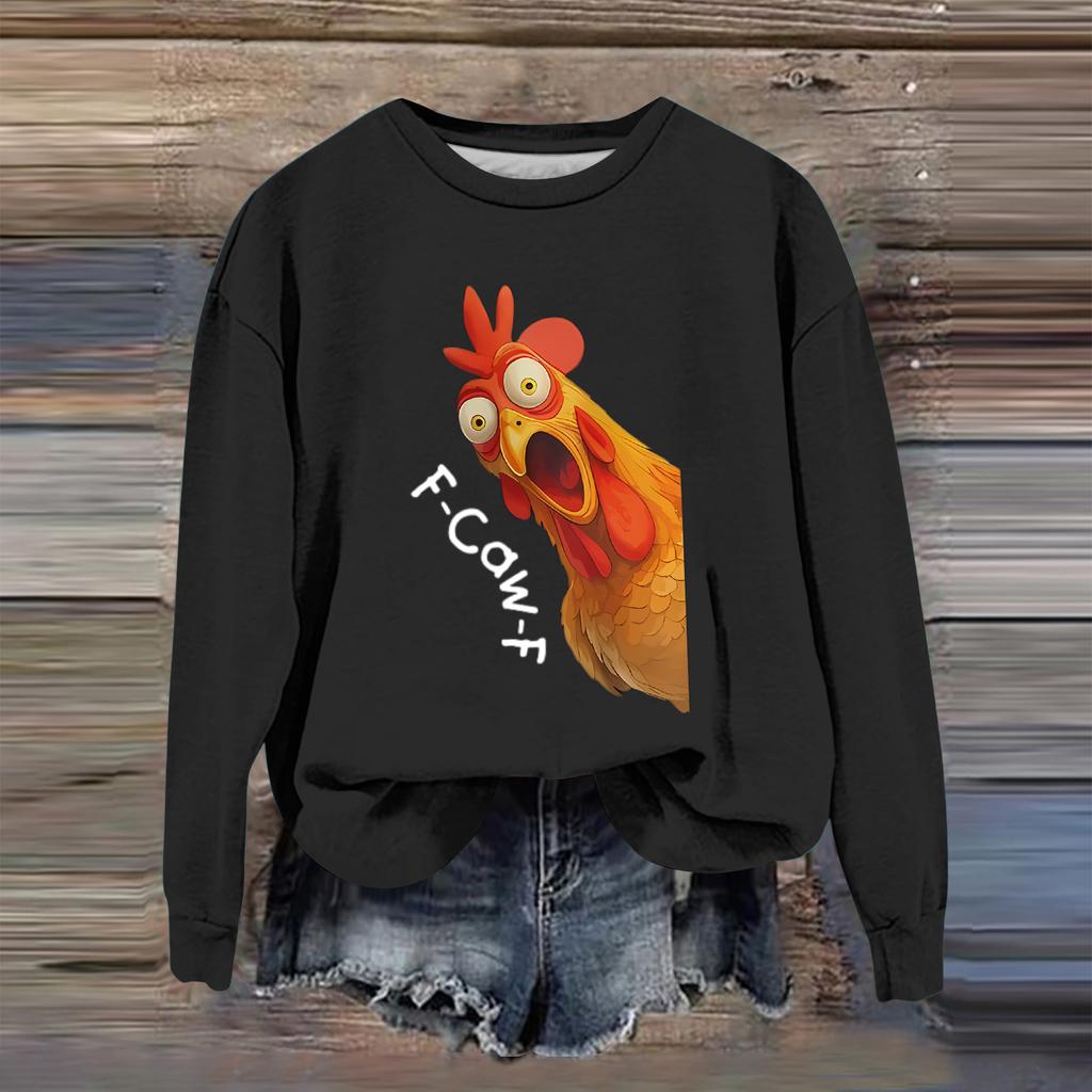 Women's Fashion Casual Long Sleeve Loose Printed Sweatshirt