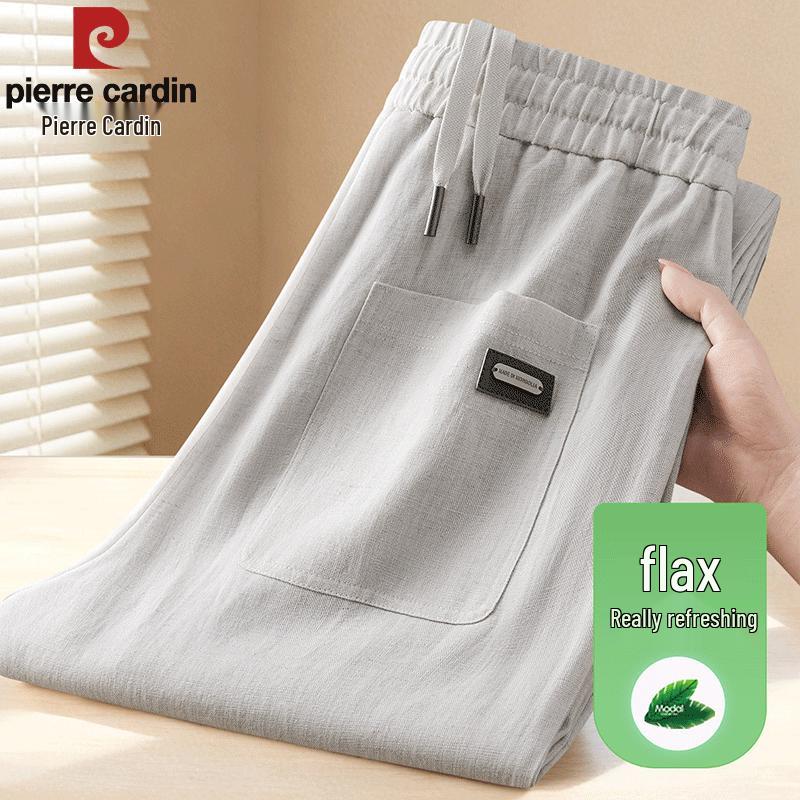 Pierre Cardin Men s Lightweight Linen Blend Casual Straight Pants M