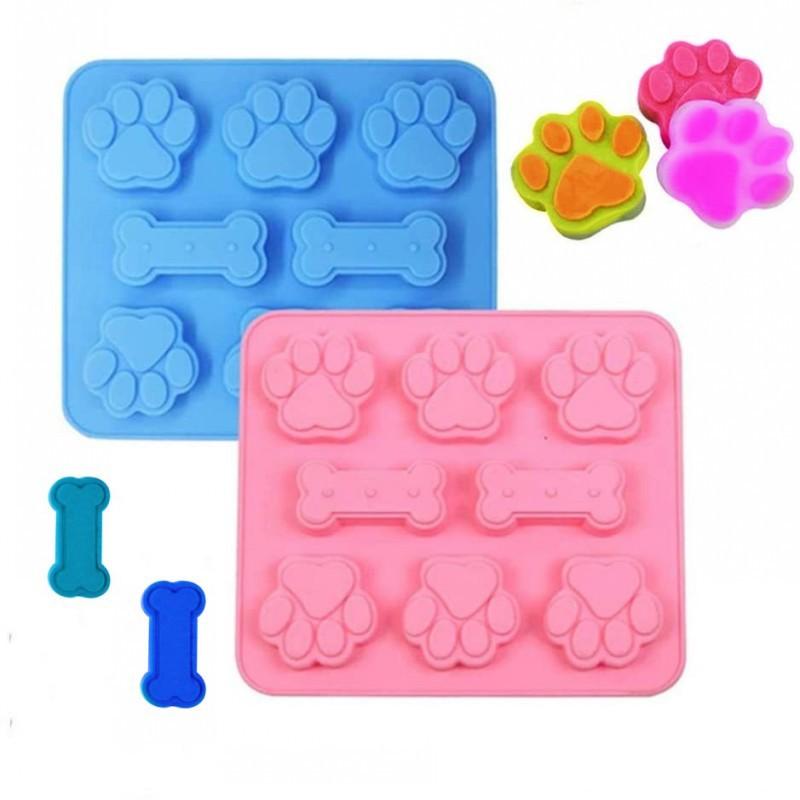 Puppy Cat Paw Silicone Mold Diy Candle Soap Aromatherapy Crafts Casting Fondant Chocolate Cake Decorating Baking Mold