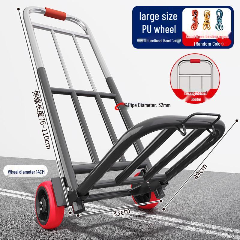 Foldable Hand Cart Trolley for Groceries, Luggage, and Express Delivery