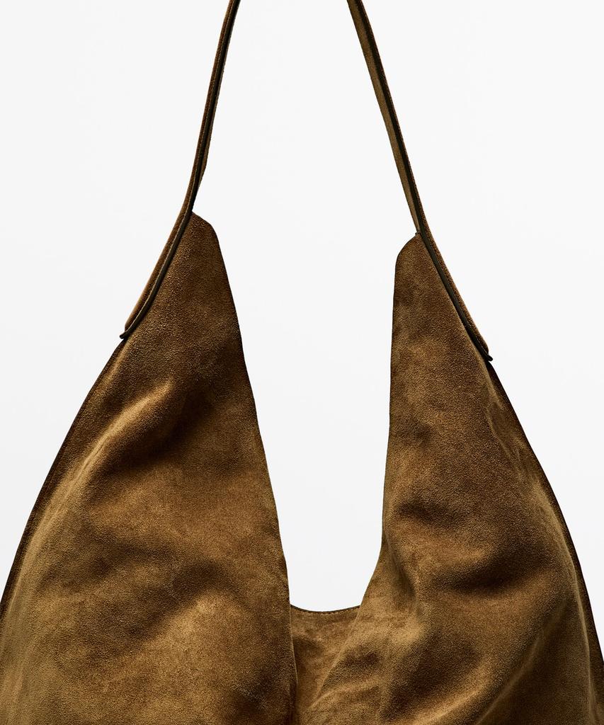 Massimo Dutti Split Suede Maxi Shoulder Bag