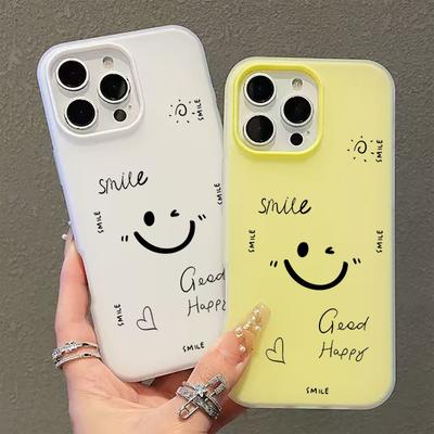 Smiling Face Phone Case For Samsung Galaxy S25 S24 FE S23 S22 S21 Ultra Plus A56 A36 A26 A55 A35 A16 A15 A07 Shockproof Cover