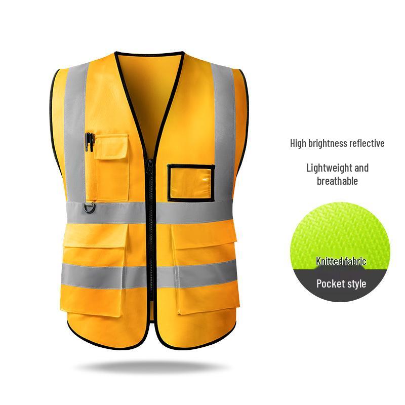 Hersteller-Sicherheitsweste mit mehreren Taschen und Reflektoren für Bau, Reinigung und Transport