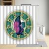 Butterfly Pattern Shower Curtain Round Shape Flower Tree Branch Dragonfly Waterproof Cloth Bathroom Decor Bath Screen with Hooks