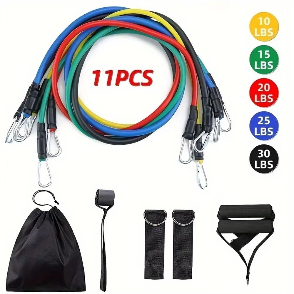 11Pcs/Set Anti-Break Resistance Band Set Durable Pull Rope Set  Fitness Equipment