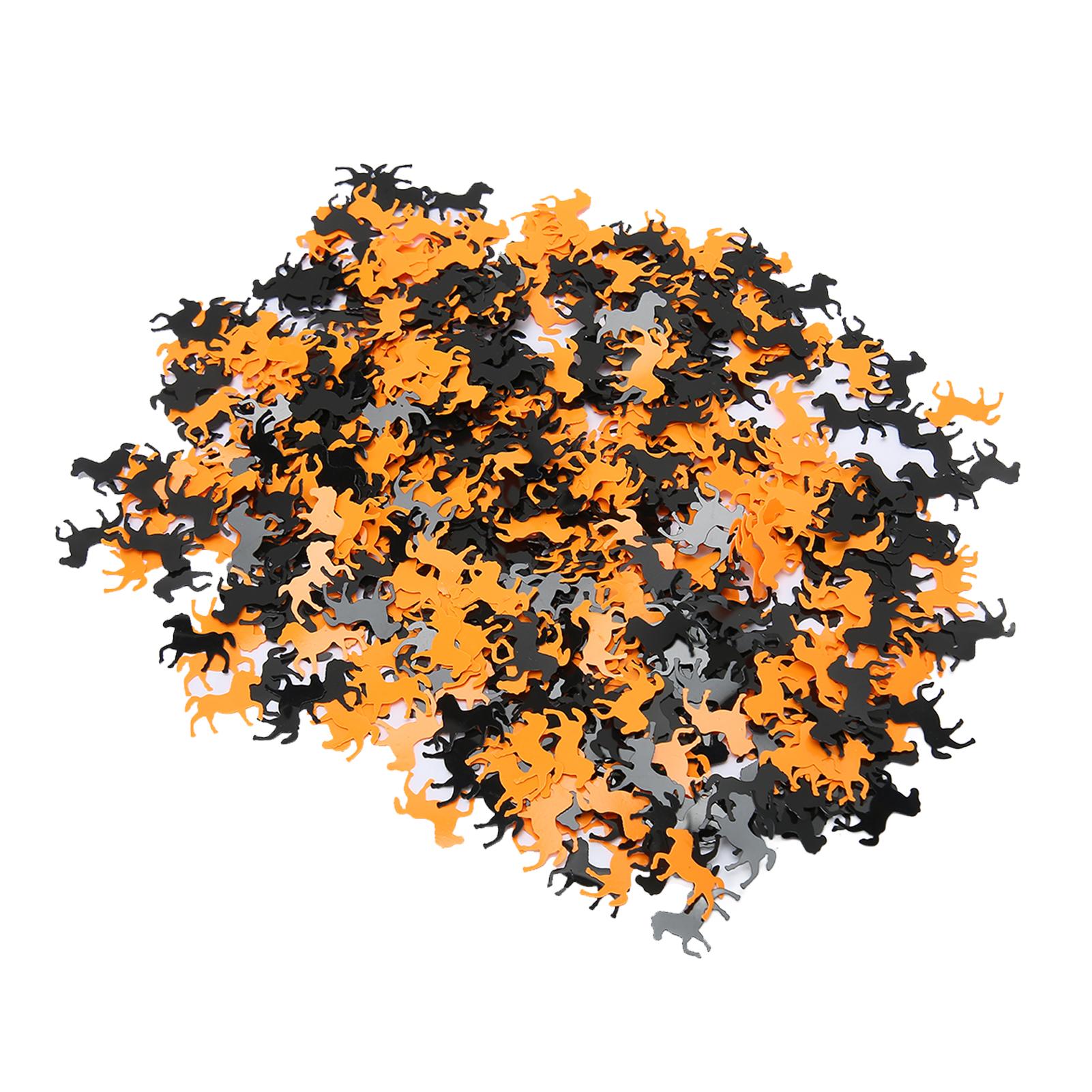 

4 Bags Horse Confetti Decorations Black and Orange Mixed Color Horse Party Glitter Confetti for