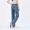 Soft, thin, comfortable, slimming wide leg pants for women, mesh power elastic high waisted straight leg denim floor pants for women