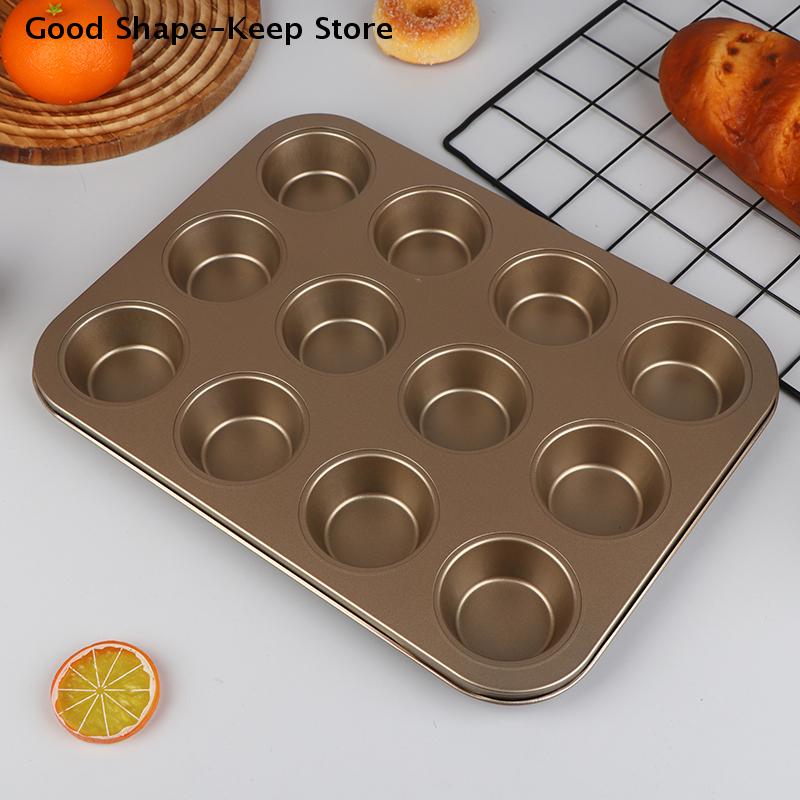 4/6/12 Cups Muffin Pan Carbon Steel Baking Pan Cupcake Pan Muffin Tray Cupcake Mold Non Stick Bakeware Microwave Cake Mould