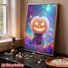 Pearl Painting DIY Kit Spooky Pumpkin Design Frameless Bead Art Canvas Relaxing Craft Gift for Halloween Lovers