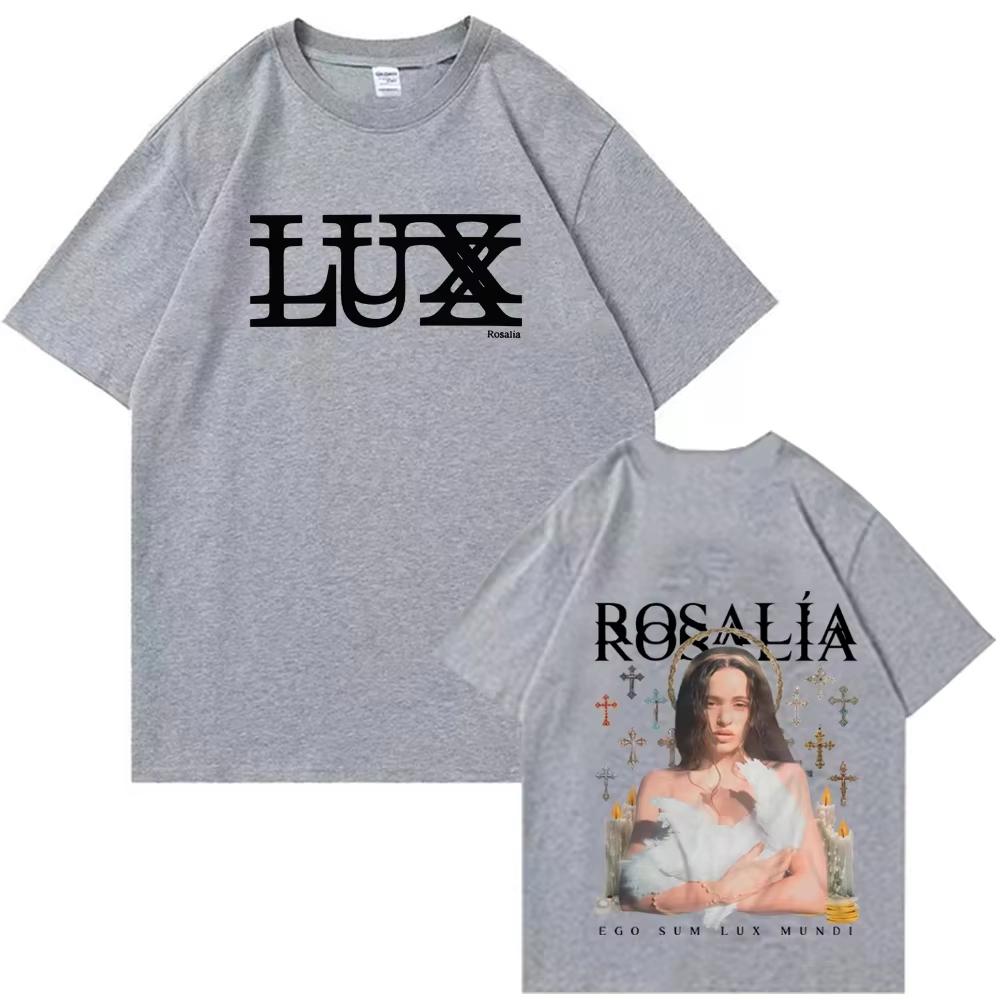 

2026 New Rosalia Lux pure Cotton Print Tshirt Man Woman Harajuku Short Sleeve Oneck Casual Shirt Gift Hip Hop Tshirt 4XL