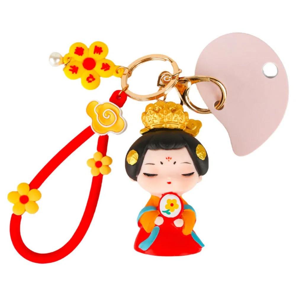Bag Hanging Chinese Style Keychain Silicone Rubber Car Key Ring Cartoon Dolls Pendant  Gifts