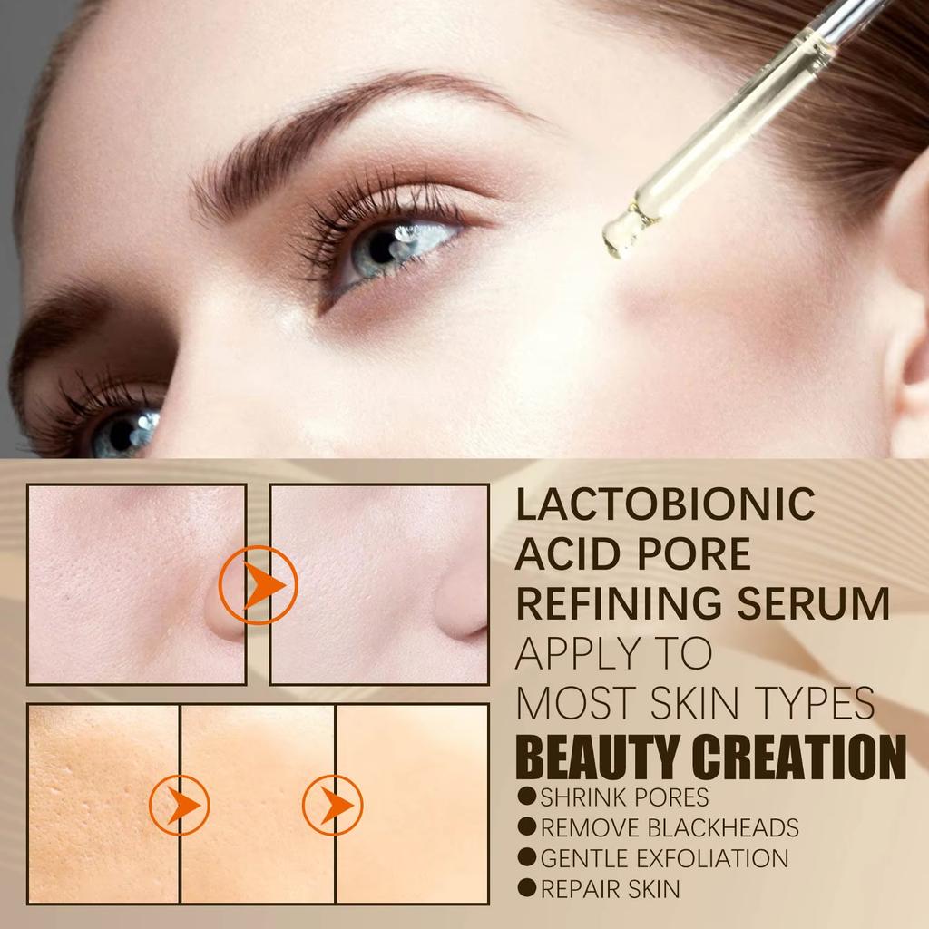 Lactobionic Acid Face Serum Pore Shrink Hyaluronic Acid Moisturizing Nourishing Firming Brighten Beauty Korean Cosmetics