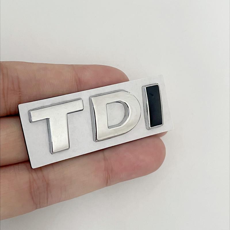 AAXT1 3D Metal TDI Letters Car Rear Trunk Badge Emblem Decals Sticker For Volkswagen VW T-ROC Passat Jetta Touareg Tiguan Polo CC Bora