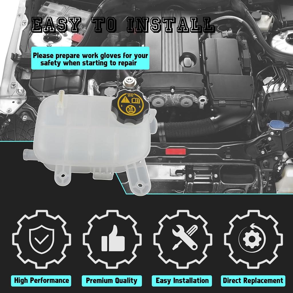 Engine Radiator Coolant Overflow Reservoir Tank With Cap Compatible With 2013- Buick Encore Chevrolet Trax L4 1.4L 1.8L Replaces 95269001 9579