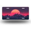 RETRO SYNTHWAVE SUN MOUNTAINS AL Sign  Vintage Durable Metal Plaque Wall Decor Neon Landscape Home Office Bar Man Cave Wall Ar