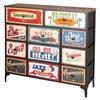 Komoda - AKTIVE - Vintage - 103x30x98 cm - 11 zásuvek - Černý kov