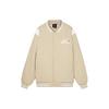 Skechers New Year Series Color Block Letter Print Single-Breasted Baseball Cotton Jacket Unisex Jackets Irish-Cream L124U054-028R