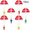 10 Stück Fallschirm Männer Armee Soldaten Mini Figuren Handwerfen Outdoor Kinderspielzeug