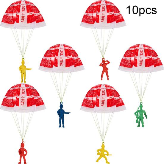 10 Stück Fallschirm Männer Armee Soldaten Mini Figuren Handwerfen Outdoor Kinderspielzeug