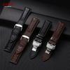 12/14/16/18/20/22mm Crocodile Pattern Leather Watch Strap Pin Clasp & Butterfly Clasp Watchband Casual Business Wristwatch Band