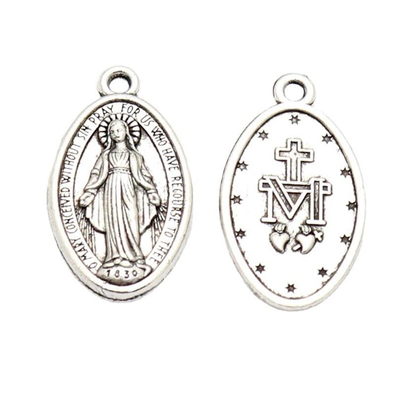 10 Pezzi Collana Medaglia di San Benedetto per Protezione Gioielli Apparizione di Maria di Fátima Double Sided Regalo Cristiano Decorat