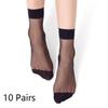 10 paia di calzini sexy elastici setosi trasparenti sottili calze corte calzini casual da donna tinta unita