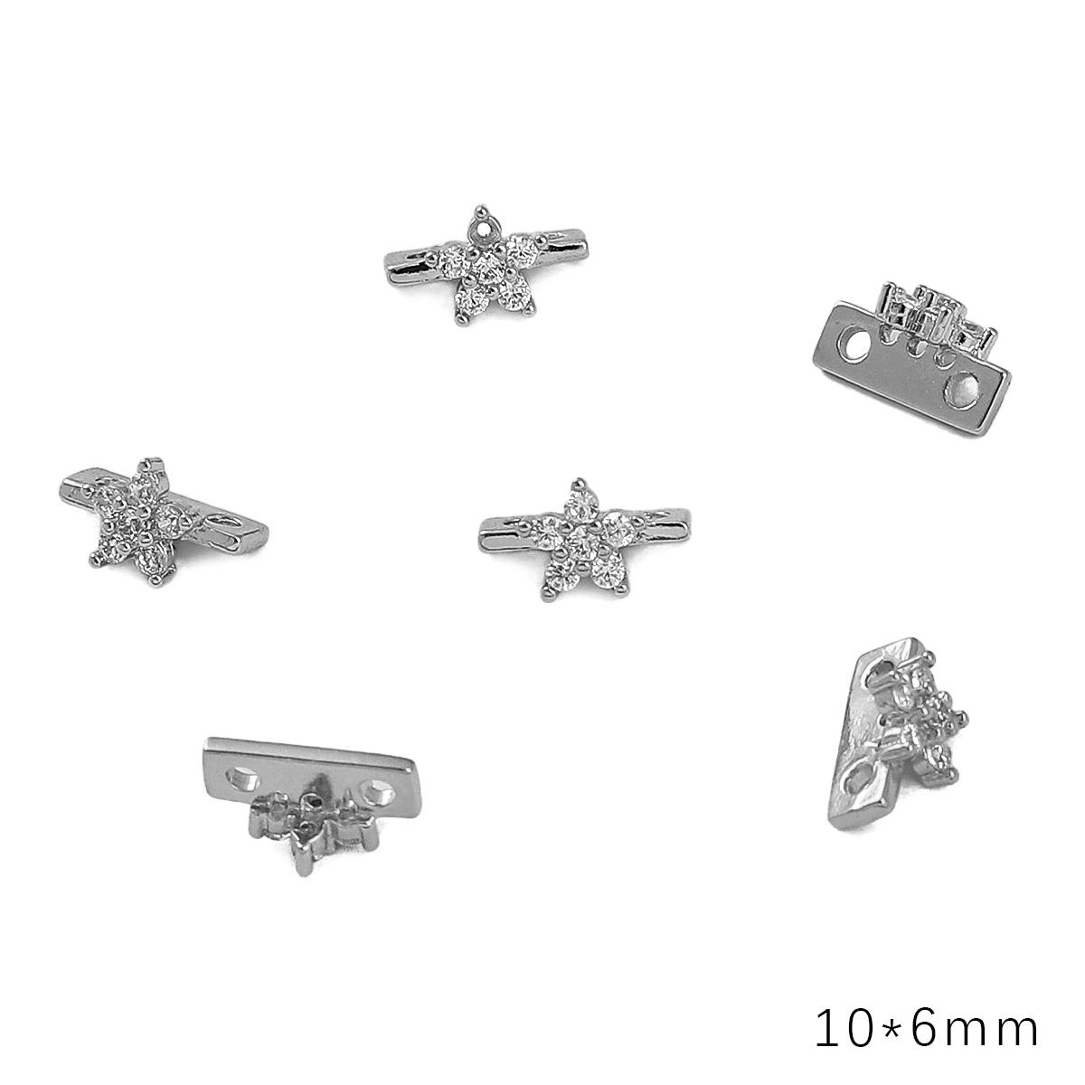 

Медные бусины-разделители с двойным отверстием, подвески для изготовления ювелирных изделий своими руками, аксессуары для рукоделия 10x6mm роман серебряный