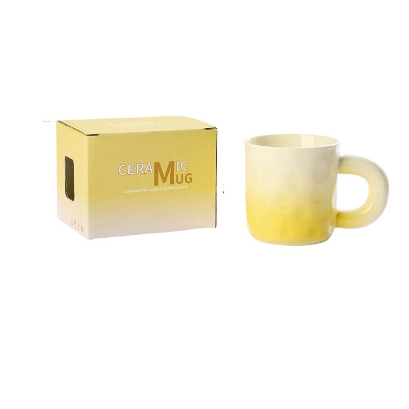 1PC  Explosions Gradient Mug Lovers High-value Cream Ins Wind Ceramic Cups with Gift Cups Wholesale Coffee Mug