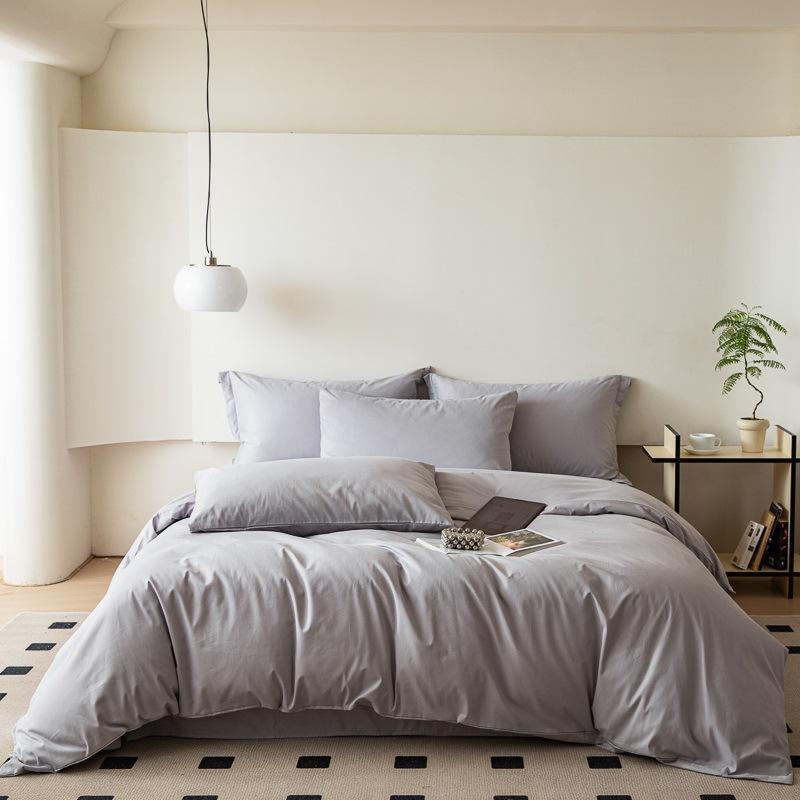 100 Pcs~ Nordic Pure Cotton Polished Four-Piece Set, Thickened Warm Cotton Bed Sheet, Quilt Cover, Mattress, Bedding