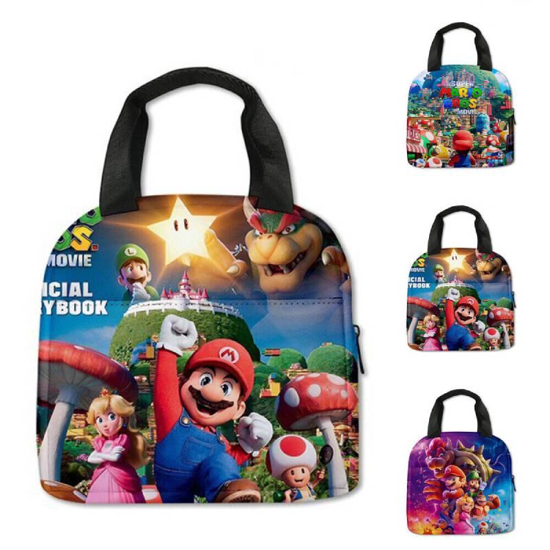 3d New Super Mario Lunch Bag For Kids, Portable And Stylish, Purple/blue/green Colors